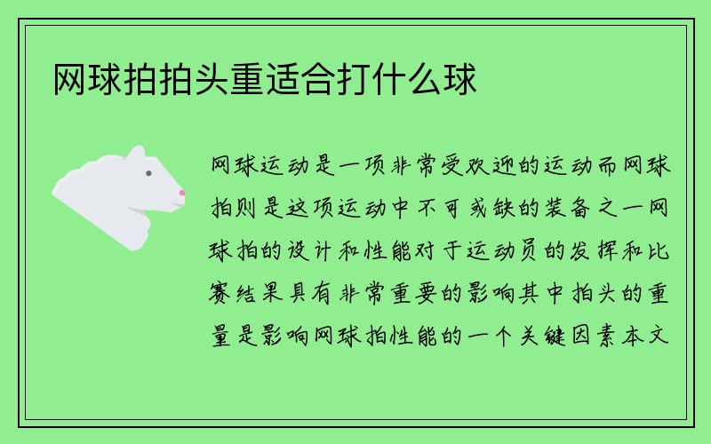 网球拍拍头重适合打什么球